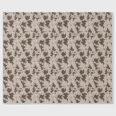 Faux Koe Print Bruin en Crème Cadeaupapier (Vlak)