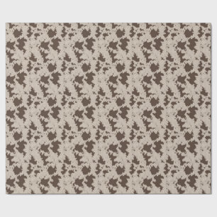 Faux Koe Print Bruin en Crème Cadeaupapier