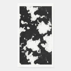 Faux Koe Print Zwart-wit Servet