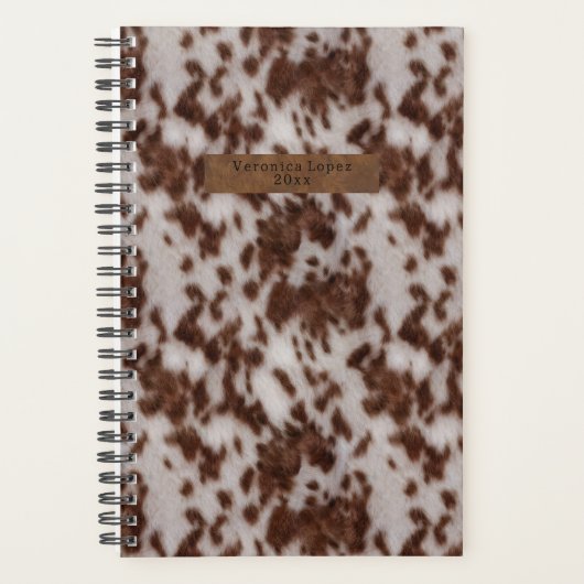 Faux Koeienhuid & Lederen Dierenprint Planner (Voorkant)