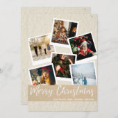 Faux Kraf Instant Multi Photo Joyeuse Carte de Noë (Devant / Derrière)