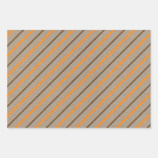 Faux Kraft Paper w/ Dark Brown & Orange Patterns (Voorkant 3)