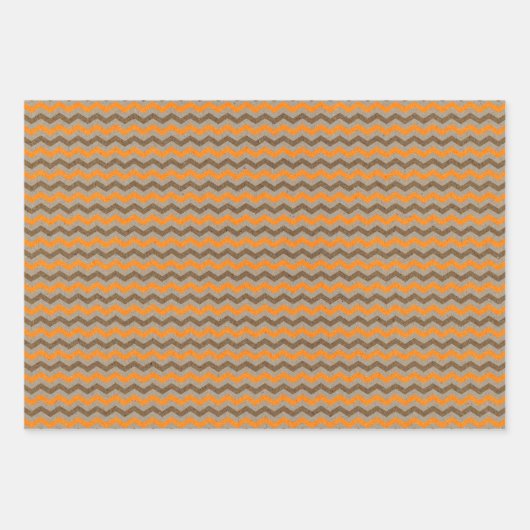 Faux Kraft Paper w/ Dark Brown & Orange Patterns (Voorkant)