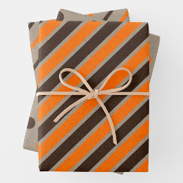 Faux Kraft Paper w/ Dark Brown & Orange Patterns