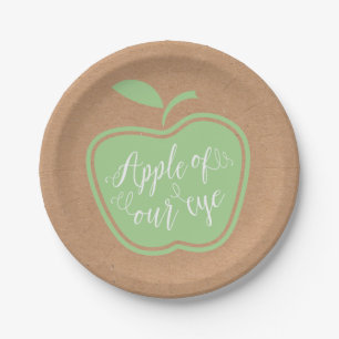 Faux Kraft Rustic Apple of My Eye Baby shower Papieren Bordje