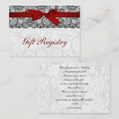 Faux lace ruban rouge, noir cartes de registre cad (Devant / Derrière)