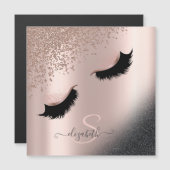 Faux Lashes Black Glitter Diamonds Roos Gold (Voorkant / Achterkant)