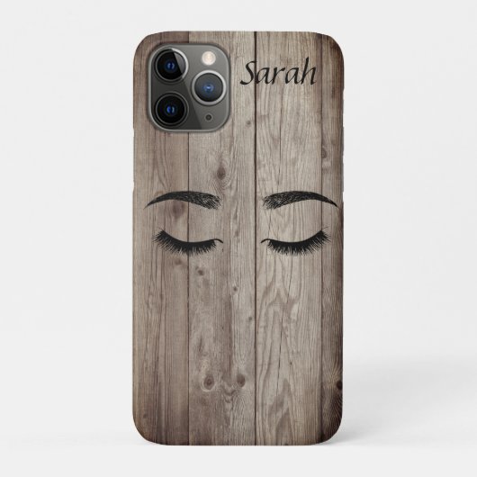 Faux lashes Wood Texture Coque-Mate coque iphone (Dos)