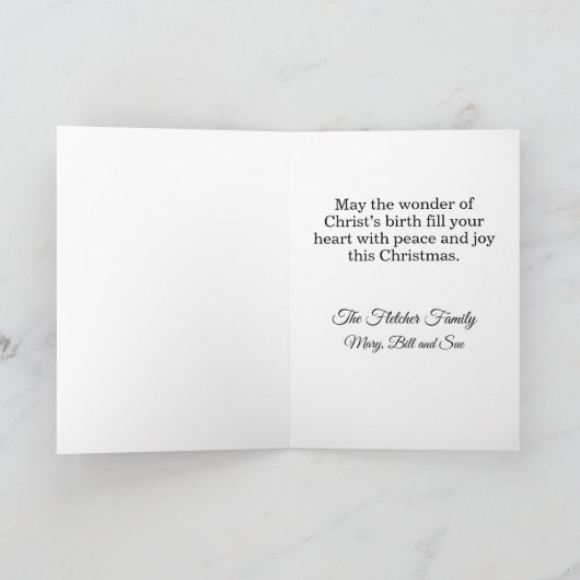 Faux Latch Hook Christmas Nativity Scene Feestdagen Kaart (Binnen)