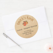 Faux Leaf Cutout Maple Sticker Round (Envelop)