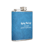 Faux Leather Aqua Blue Dochter Afstudeerder Gift Heupfles (Rechts)