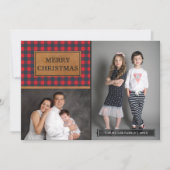 Faux Leather Buffalo Pset-kerstfoto Collage Feestdagenkaart (Voorkant)
