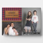 Faux Leather Buffalo Pset-kerstfoto Collage Fotoplaat (voorkant)