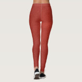 Faux Leather Elegant Rood Bruin Sjabloon Vrouwen Leggings (Achterkant)