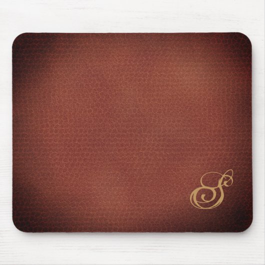 Faux Leather Kijk Elegant Monogramed Muismat (Voorkant)
