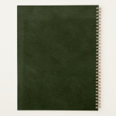 Faux Leather Look Donkergroen Goud Monogram 2024 Planner (Achterkant)