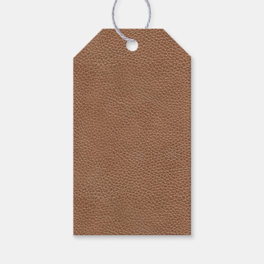 Faux Leather Natural Brown Cadeaulabel (Voorkant)