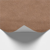 Faux Leather Natural Brown Cadeaupapier (Hoek)