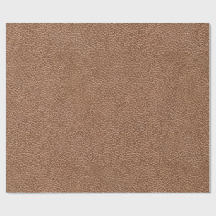 Faux Leather Natural Brown Cadeaupapier
