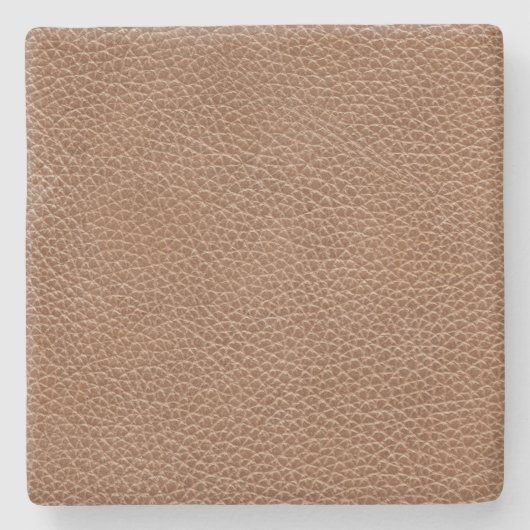 Faux Leather Natural Brown Stenen Onderzetter (Voorkant)
