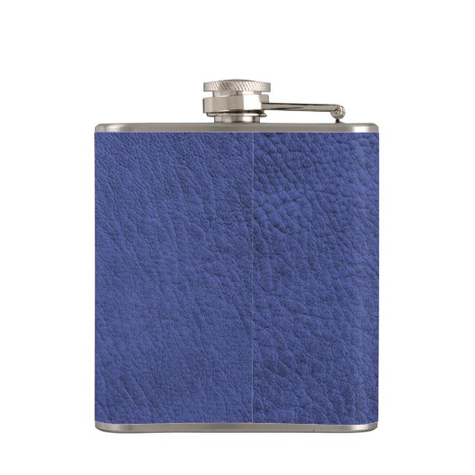 Faux Leather Navy Blue Afstuderen Gift Heupfles (Achterkant)