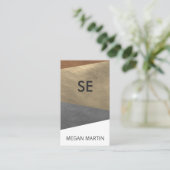 Faux Leather Print / monogram Visitekaartje (Staand voorkant)