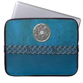 Faux leder en metalen Keltische Knot-laptophoes Laptop Sleeve