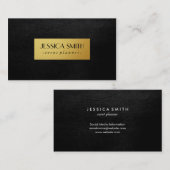 Faux leder/metallisch goud visitekaartje (Voorkant / Achterkant)