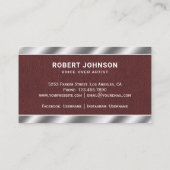 Faux-leder-metallische microfoon Stem over artiest Visitekaartje (Achterkant)