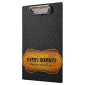 Faux lederen design Zwart-geel Professional Klembord (Links)