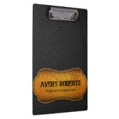 Faux lederen design Zwart-geel Professional Klembord (Rechts)