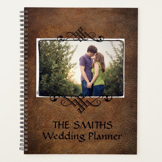 Faux lederen foto bruiloft planner (Voorkant)