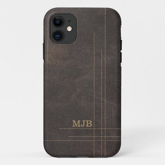 Faux-lederen Mannen met moderne titels Case-Mate iPhone Case (Achterkant)