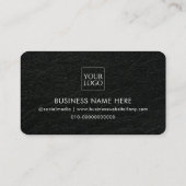 Faux lederen moderne minimalistische custom Logo Afsprakenkaartje (Achterkant)