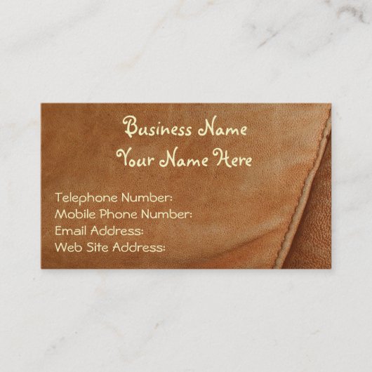 Faux lederen rustieke stijl Visitekaartjes (Voorkant)