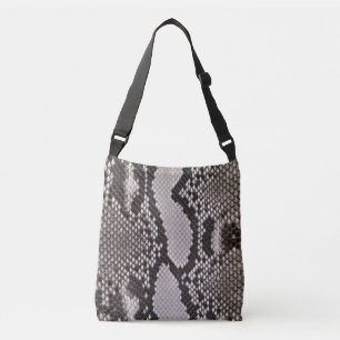 Faux lederen slang, druk op Crossbody Bag Tas