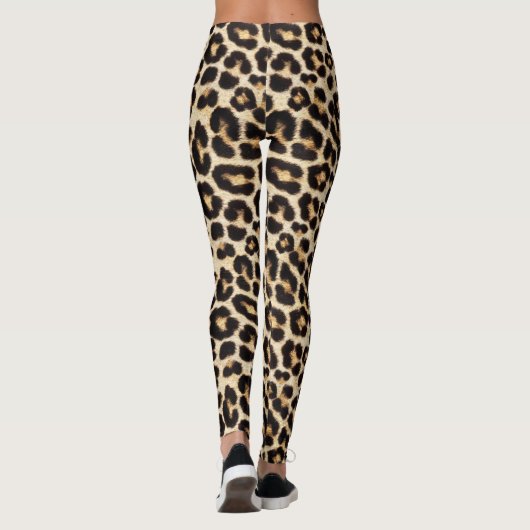 Faux Leopard Fur Beauful Spots Pattern Leggings (Achterkant)