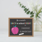 Faux Letter Board Back-to-School Night Briefkaart (Staand voorkant)
