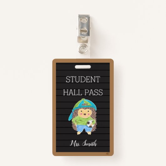 Faux Letter Board Boy Student Hall Pass Badge (Voorkant met clip)