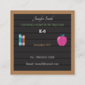 Faux Letter Board Teacher Square Visitekaartjes (Achterkant)