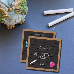 Faux Letter Board Teacher Square Visitekaartjes