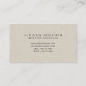 Faux Linen Elegant Stripes Pattern Professional Visitekaartje (Achterkant)