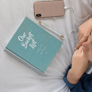 Faux Linen Our Bucket List Couple Keepomwille Jour Notitieboek