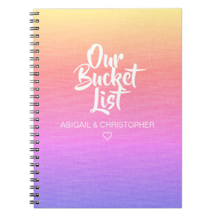 Faux Linen Our Bucket List Couple Keepomwille Jour Notitieboek