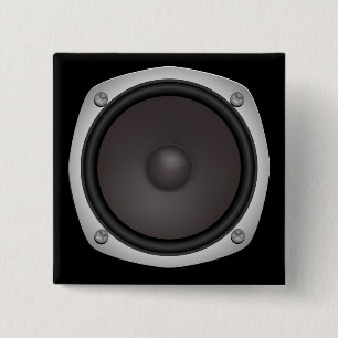 Faux Loudspeaker Vierkante Button 5,1 Cm