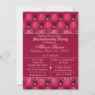 FAUX luxe cuir rose bachelorette invitation