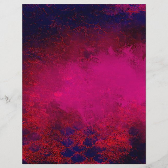 Faux Magenta en Indigo Folie Scrapbook Paper (Voorkant)