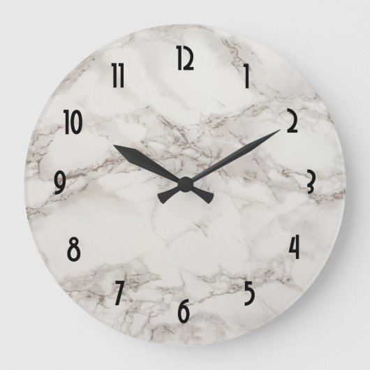 Faux Marble Alabaster Taupe Tan Abstract Grote Klok (Voorkant)