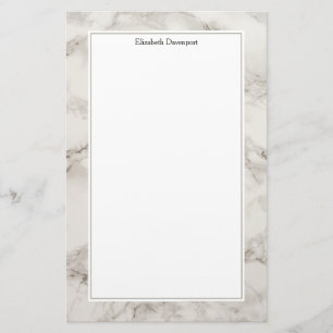 Faux Marble Alabaster Taupe Tan Modern Briefpapier