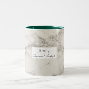 Faux Marble Alabaster Taupe Tan Modern Custom Tweekleurige Koffiemok